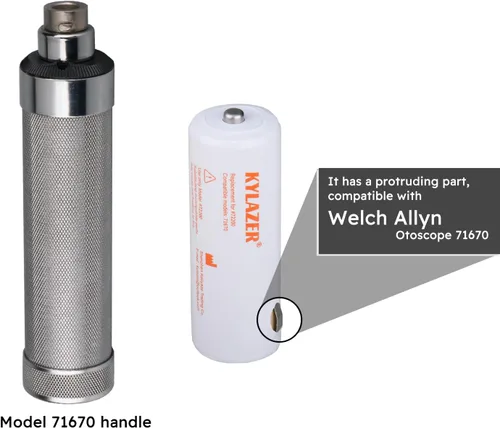 Vista 2 de Batería de repuesto para Welch Allyn 72200, recargable, 3.5 V 800 mAh, batería de níquel-cadmio