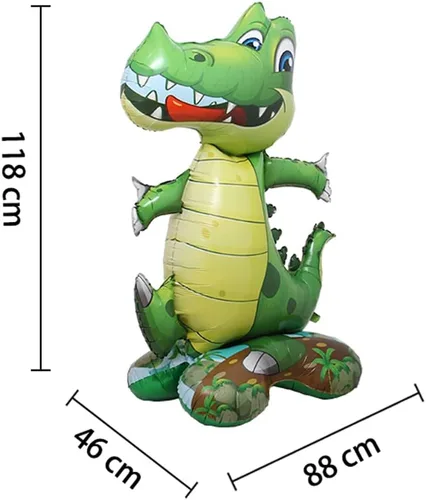 Vista 2 de Estado de uno mismo 3D dinosaurio triceratops champsosaurio tiranosaurio baby shower animal bola niño 4D oso globos de aluminio fiesta de cumpleaños
