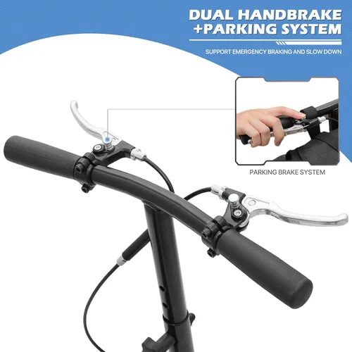 Vista 5 de monicare Rodillera para adultos, ruedas delanteras de 10 pulgadas, alternativa de muleta médica orientable con sistema de freno doble y bolsa