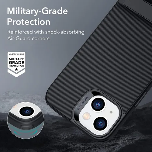 Vista 4 de ESR Funda con Soporte Metálico Compatible con Funda para iPhone 14 y Funda para iPhone 13, 3 Modos de Soporte, Protección contra Caídas de Grado