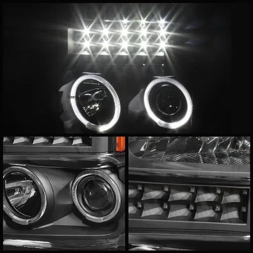 Vista 3 de Faros delanteros LED de repuesto para Ford F250 F350 F450 08-10 - Lente negrotransparente