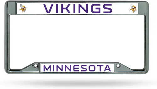 Vista 7 de Rico Industries NFL Football Premium 12" x 6" Chrome Frame with Plastic Inserts - Car/Truck/SUV Automobile Accessory