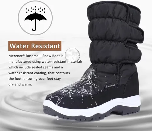 Vista 4 de CIOR - Botas de nieve Winter II para mujer, impermeables, forradas con piel, cálidas, antideslizantes
