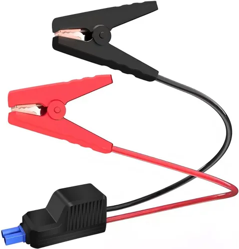 Vista 9 de Pinza de cocodrilo de reemplazo de conector EC5 de 10AWG, cable de arranque de EC5 con abrazaderas de batería, cable de puente de emergencia de 12V