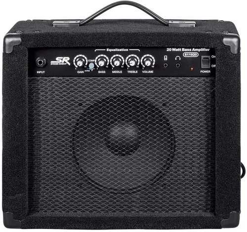 Vista 3 de Monoprice Amplificador combinado de graves 1x8 de 20 vatios, ecualizador de 3 bandas, salida de auriculares