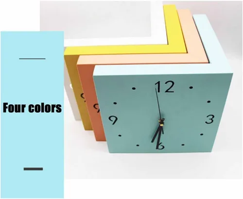 Vista 2 de Reloj de pared Corne de doble cara, reloj de pared de esquina luminoso con sensor con escala numeral, funciona con pilas, silencioso