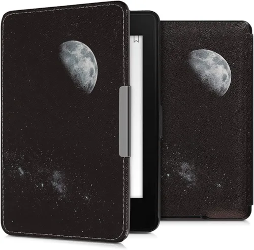 Vista 11 de kwmobile Funda compatible con Amazon Kindle PaperWhite - Funda para lector electrónico - Azul pez pequeño/azul claro/blanco