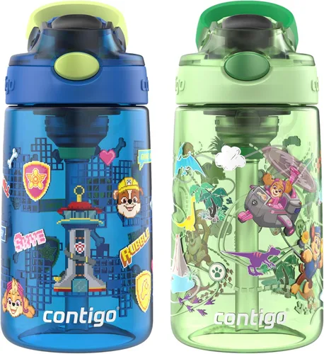 Vista 14 de Contigo Aubrey - Botella de agua para niños, paquete de 2, 20 onzas, azalea/jade y frambuesa azul. Azalea, tapa a prueba de derrames, apta