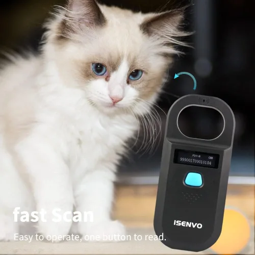 Vista 6 de Escáner de microchip para mascotas, recargable, RFID, EMID, lector de microchips, 134.2 kHz, 125 kHz, 15 dígitos, escáner de identificación de chip
