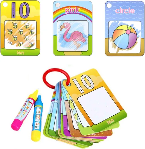 Vista 8 de Pizarra mágica coolplay, para dibujar, pintar, escribir, con tarjetas y bolígrafo, tarjetas para salpicar, 26 alfabeto.