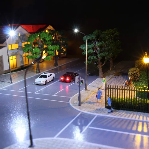 Vista 4 de Evemodel EC100 12PCS 1:87 HO Modelo LED iluminado coche con 12 V luces delanteras y traseras diseño