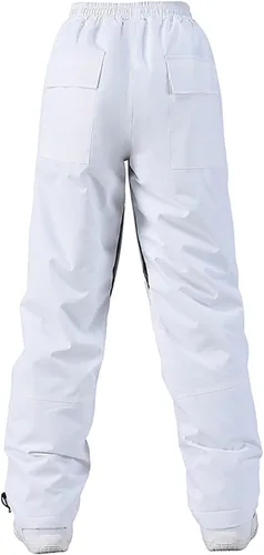 Vista 5 de hlysgo Pantalones de esquí de nieve para mujer, impermeables, aislados, softshell, con cordón, pantalones de snowboard