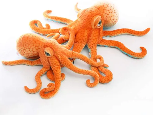 Vista 3 de ERDAO Peluche realista de pulpo, juguete de animales marinos de peluche gigantes, regalos para niños (21.6 pulgadas)
