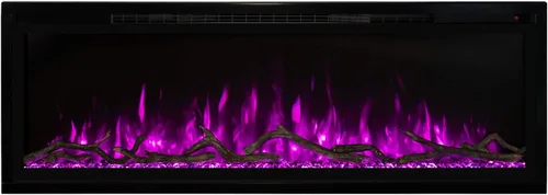 Vista 5 de Modern Flames Serie Spectrum Slimline Montaje en pared/Chimenea eléctrica integrada (SPS-50B), 50 pulgadas