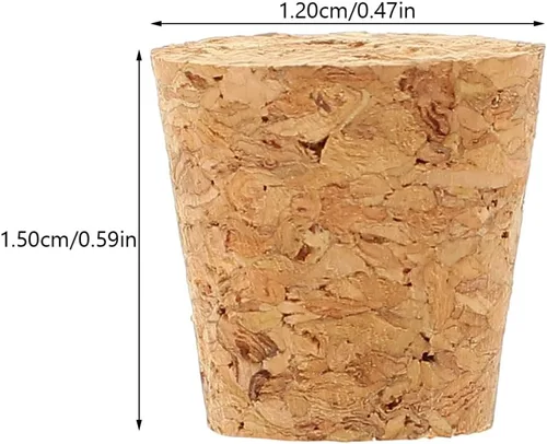 Vista 2 de Zerodeko Tapones de corcho, 30 tapones de corcho, corchos de madera suave natural, corcho cónico, tapón de sellado de botella de cerveza para vino