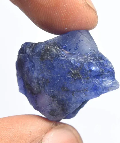 Vista 2 de Zafiro rugoso crudo de 30.00 quilates certificado sin cortar piedra preciosa de zafiro azul natural para decoración del hogar., Gema, azul