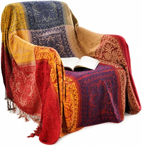 Vista 10 de amorus Boho Sofa Cover, Throw Blankets for Couch (M, 60x75 Inches)