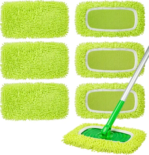 Vista 8 de Paquete de 6 almohadillas de microfibra reutilizables para trapeador Paquete de 6 púrpura