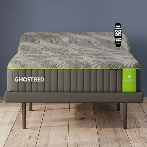 Vista 10 de GhostBed Base de cama ajustable y base de alimentación con control remoto inalámbrico, ajustes de gravedad cero y masaje, puertos USB, tamaño King