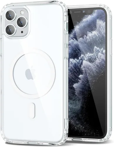 Vista 204 de oakxco Funda magnética transparente compatible con Magsafe, bonita funda delgada y transparente de poliuretano termoplástico no amarillenta, carcasa