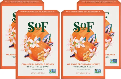 Vista 10 de Jabón Clean Bar de South of France Body Care Manteca de karité francesa de triple molida con aceites orgánicos + esenciales, vegano, sin OMG, 6