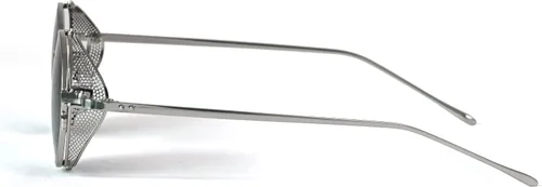 Vista 3 de Technigadgets Gafas de sol redondas de metal vintage para hombres y mujeres con escudos laterales, gafas de sol Scott estilo gótico retro
