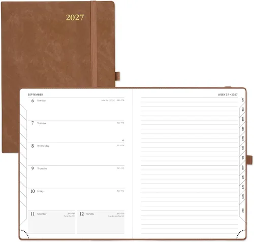 Vista 30 de POPRUN Agenda semanal y mensual 2027, libro de citas grande de 8.5 x 10.5 Verde oliva