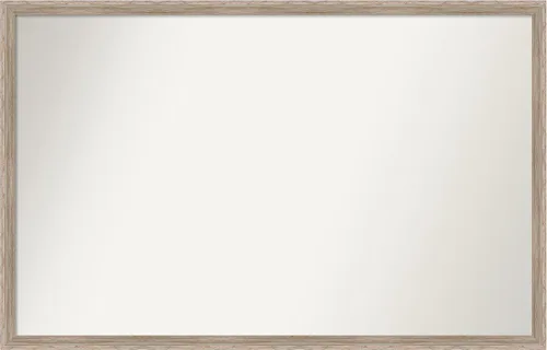 Vista 48 de Amanti Art Espejo de baño blanco para sobre el fregadero, 24 x 27 pulgadas, espejo de tocador rectangular con cuña de madera dura, marco de madera