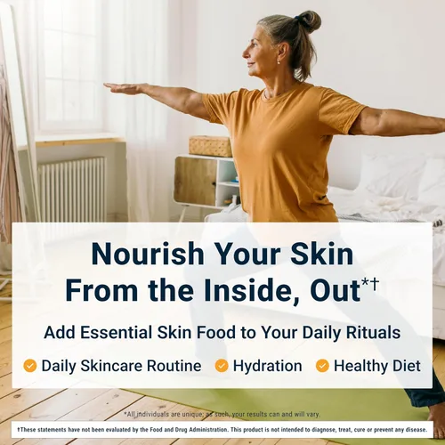 Vista 7 de ACTIVATEDYOU Essential Skin Food, suplemento avanzado de colágeno y elastina para el envejecimiento de la piel, ayuda a mejorar la apariencia