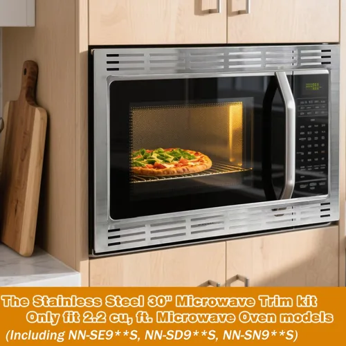 Vista 5 de NN-TK932SS Kit de molduras de 30 pulgadas para hornos microondas de 2.2 pies cúbicos - Compatible con Panasonic, 30 pulgadas, acero inoxidable