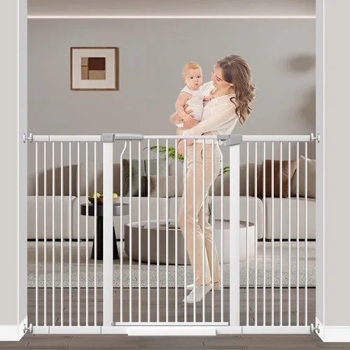 Vista 11 de Puerta extra alta para bebés de 40.5 pulgadas, sin taladros, puerta extra ancha de 54.7 a 60.2 pulgadas para perros y mascotas, para interiores