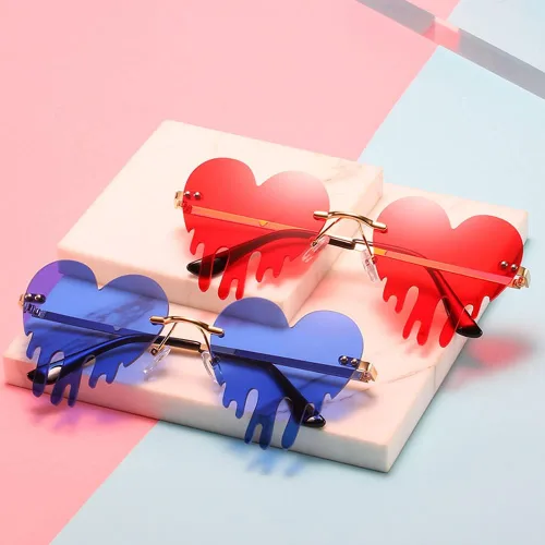 Vista 3 de Lentes de sol con llama de fuego caliente, sin montura, con forma de diablo, para fiesta, graduación, Halloween, accesorios de disfraz para mujeres