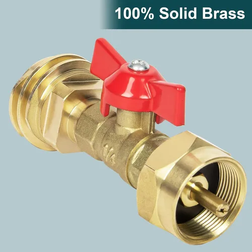 Vista 6 de GASPRO Adaptador de tanque de propano mejorado de 1 lb con válvula, Convertidor de 20 lb a 1 libra, Conecte tanques de propano pequeños cuando se