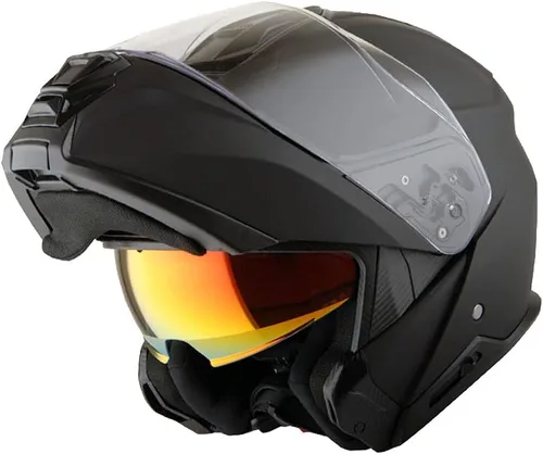 Vista 11 de Martian Casco modular de cara completa para motocicleta, protector solar con doble visera: HG362 azul amarillo