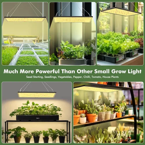 Vista 7 de Luz LED de crecimiento de espectro completo para plantas de interior con UV e IR, luz solar simulando plantas colgantes para plantas de semillero