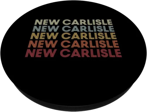 Vista 2 de New Carlisle Ohio New Carlisle OH Retro Vintage Text PopSockets Swappable PopGrip