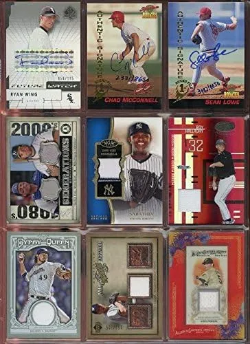 Vista 4 de Lote de Cartas de Béisbol MLB con Reliquia de Jersey Usado en Juego y Autógrafo - Lote Garantizado c/ 10 Cartas de Reliquia, Autógrafo o Jersey por