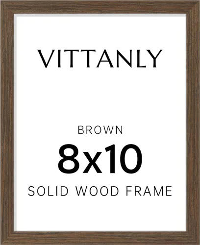 Vista 243 de Vittanly - Marco de fotos de 4 x 6 pulgadas de madera maciza con plexiglás, incluye paspartú de 3,5 x 5, para colgar en la pared o poner sobre una