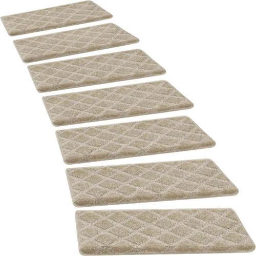 Vista 23 de PURE ERA Bullnose - Juego de peldaños de alfombra para escaleras sin cinta, antideslizantes, protectores de escaleras para interiores, alfombras