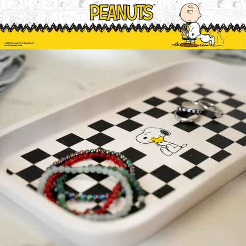 Vista 5 de Franco Collectibles - Bandeja de joyería a cuadros Peanuts Snoopy (producto oficial)