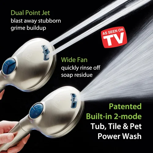 Vista 3 de AquaCare High Pressure 10-mode Filter Handheld Shower Head with Built-in Power Wash - Clean Tub, Tile & Pets, Remove Chlorine, Metals & Toxins from