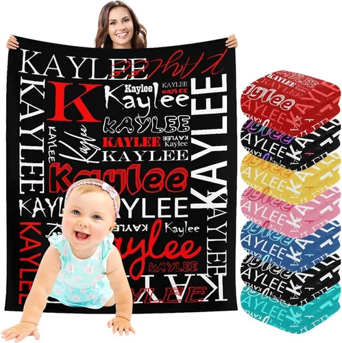 Vista 27 de InterestPrint Manta de bebé personalizada con nombre, lindo muñeco de nieve negro, manta personalizada con nombre para niños, niñas, niños, manta