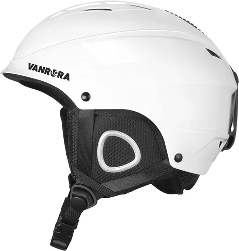 Vista 10 de VANRORA Casco de esquí, casco de snowboard para hombres y mujeres, ventilación con control de clima, ajuste de esfera, compatible con gafas, forro