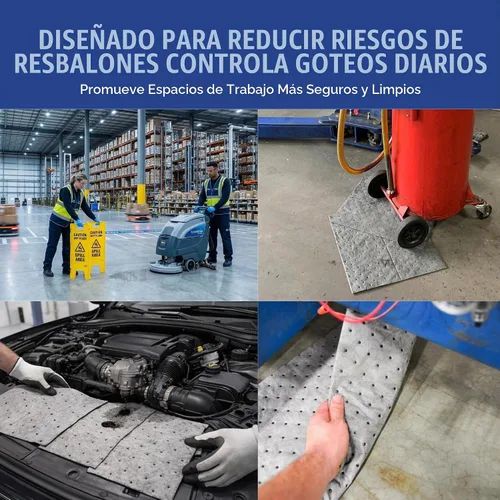 Vista 5 de Spilfyter Almohadillas absorbentes universales resistentes para tareas profesionales 13 x 10 pulgadas, tres capas 100 unidades Máxima