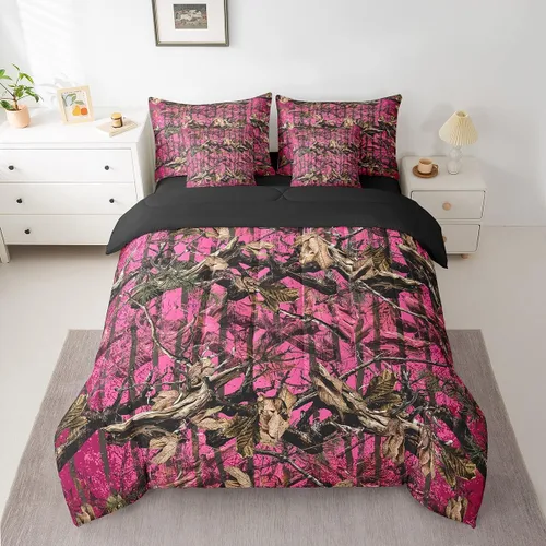 Vista 53 de Feelyou Juego de edredón botancial de camuflaje con bandera estadounidense Negro Marrón Oscuro