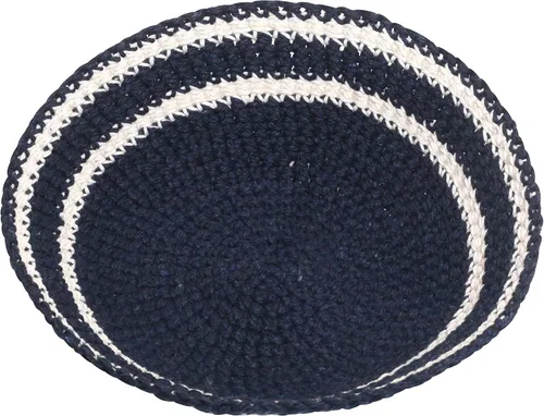 Vista 4 de Gorro de punto Kippah Yarmulke de 7.5in, para hombre o niño