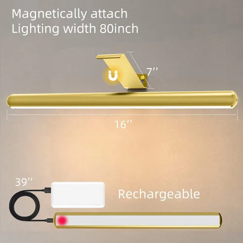 Vista 3 de Battery Picture Lights 16 inch-2PACK , Wireless Rechargeable Painting Light for Art with Remote, Full Metal Led Picture Lights Dimmable Wall Light