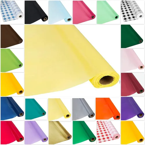 Vista 6 de DIY Craft - Rollo de plástico negro para mesa de banquete, 300 pies de largo (26 colores)