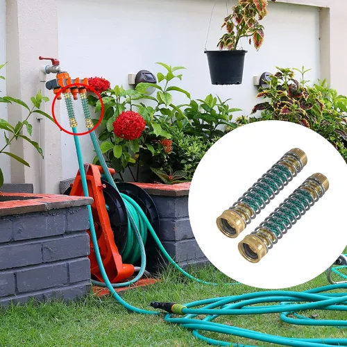 Vista 7 de Hourleey Protector de manguera de jardín, adaptador de extensión de manguera con resorte helicoidal, paquete de 2