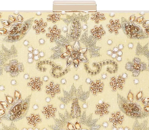 Vista 7 de Aheli Wedding Bridal Shimmer Sequence Handcrafted Evening Bag